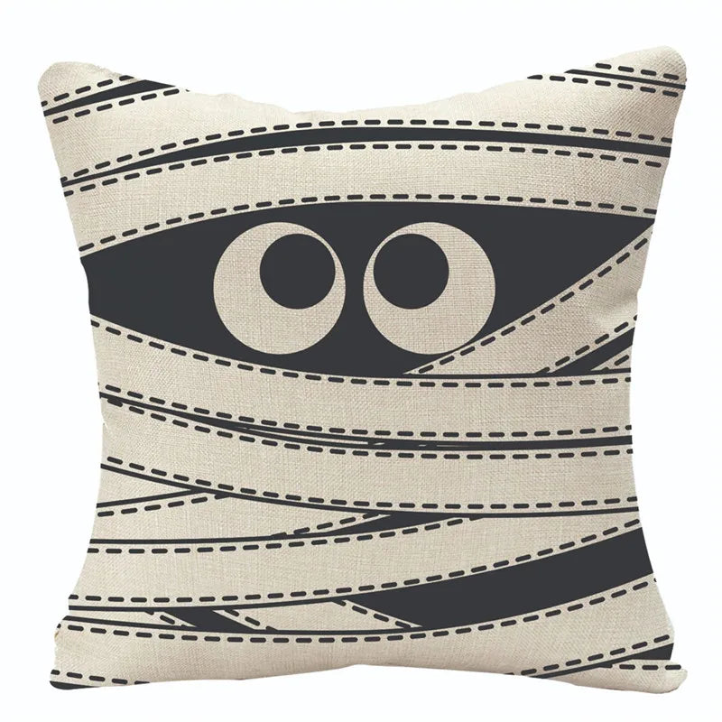 DecorBites™ Halloween Linen Cushion Cover for Living Room Decor and Sofa - Trick or Treat