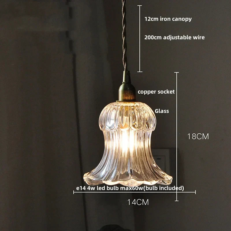 DecorBites™ Brass LED Pendant Light Fixture Clear Glass Nordic Modern Hanging Lamp