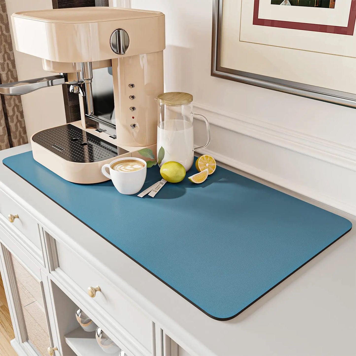 DecorBites™ Coffee Mat: Absorbent Dish Drying Mat for Kitchen Counter, Bar, Coffee Machine