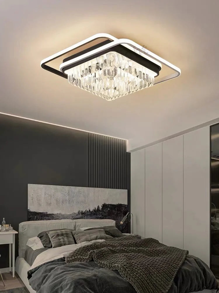 DecorBites™ Crystal Industrial Pendant Lamps Set for Modern Living Room Bedroom Kitchen Decor