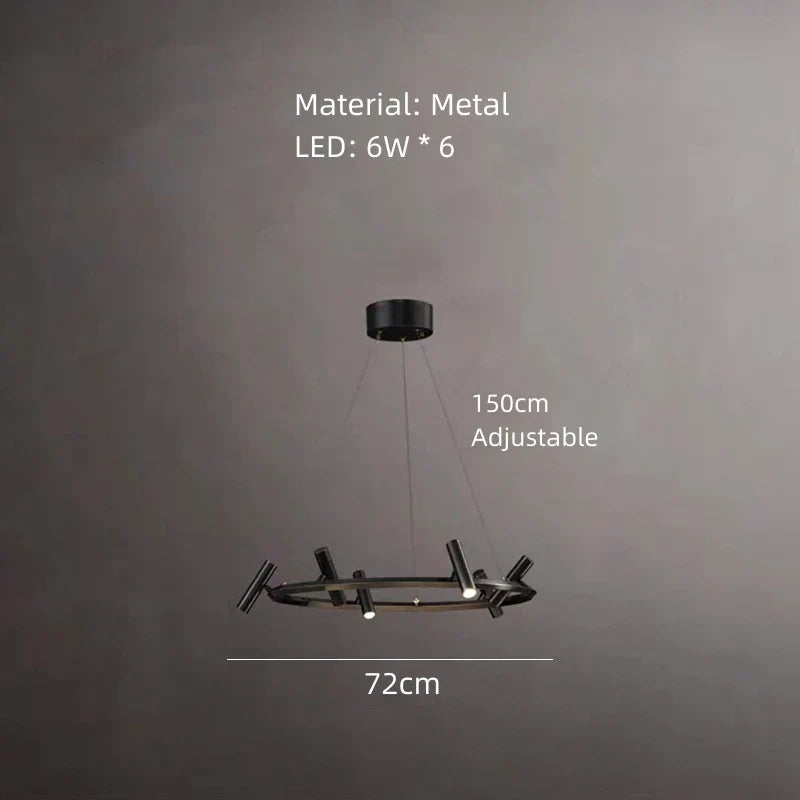 DecorBites™ Black Metal Chandelier: Minimalist Hanging Light for Dining Room, Kitchen, Bedroom.