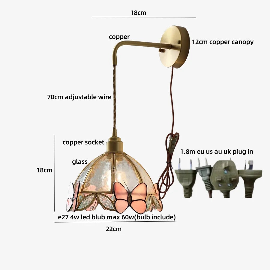 DecorBites™ Butterfly Glass LED Wall Lights - Modern Nordic Style Bedside Lamp