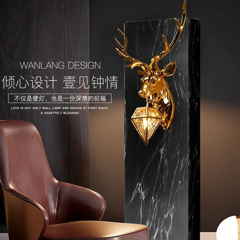 DecorBites™ Antlers LED Wall Light: Modern Bedroom Deer Wall Sconce, Retro Living Room Luminaire