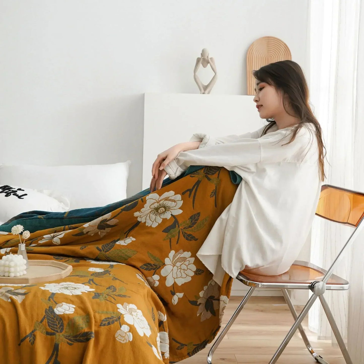 DecorBites™ Cotton Throw Blanket - King Size, Soft & Breathable