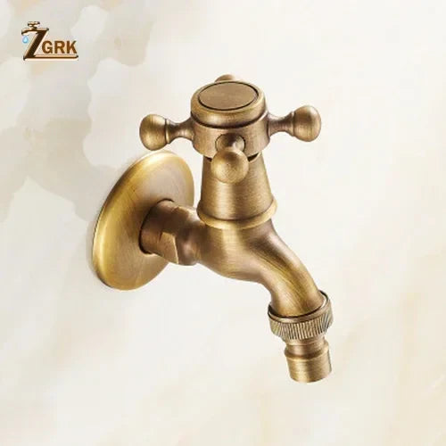 DecorBites™ Antique Brass Garden Bibcock Tap Decorative Water Faucet for Bathroom and Outdoor Use