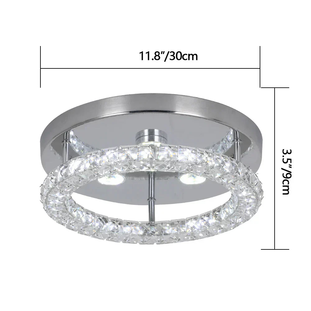 DecorBites™ Crystal LED Flush Mount Ceiling Light for Kitchen Hallway - Modern Chandelier Fixture