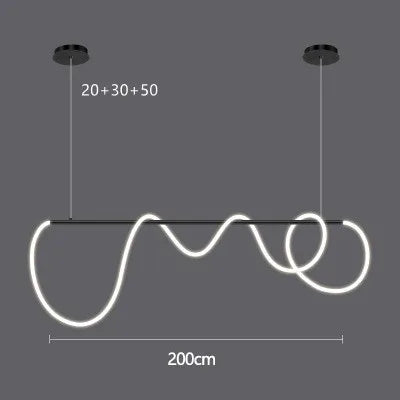 DecorBites™ Gold Black LED Chandelier Modern Minimalist Pendant for Home Decor Lighting