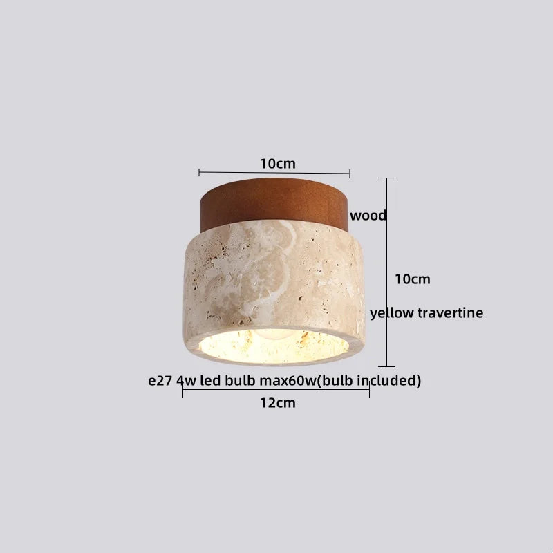 DecorBites™ LED Yellow Travertine Flush Mount Ceiling Light Fixtures