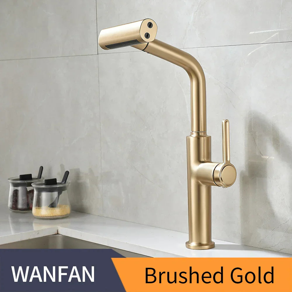 DecorBites™ Black Pull Out Kitchen Faucet with Waterfall Stream Sprayer Head