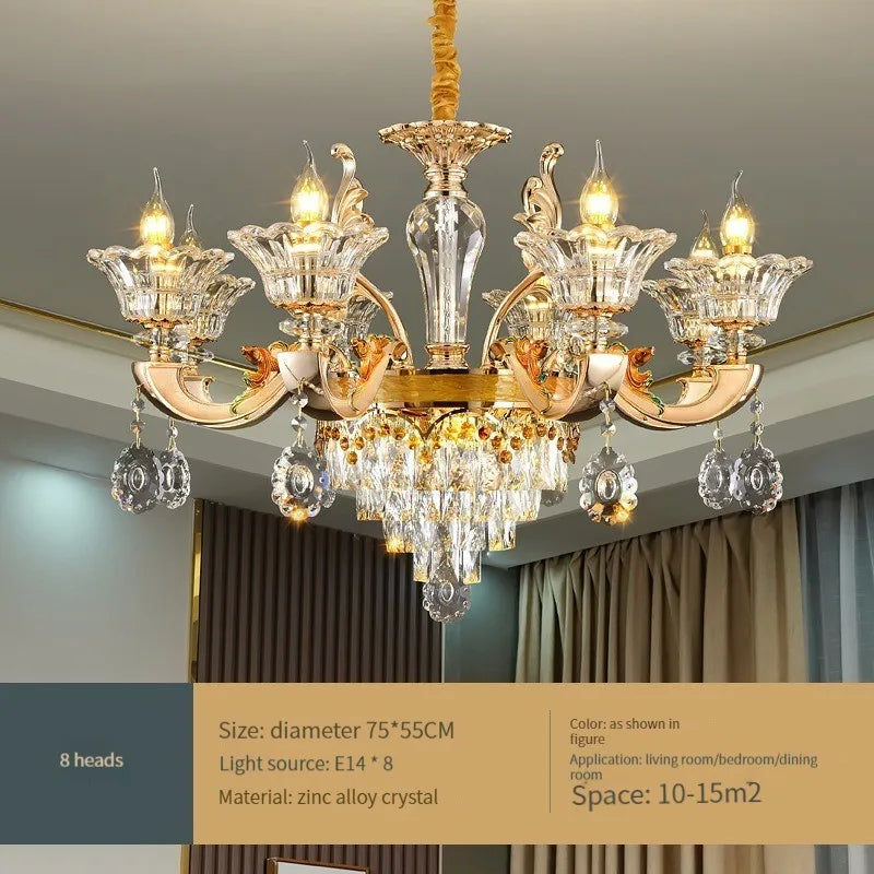 DecorBites™ Crystal Chandelier Ceiling Light for Living, Dining, and Bedroom