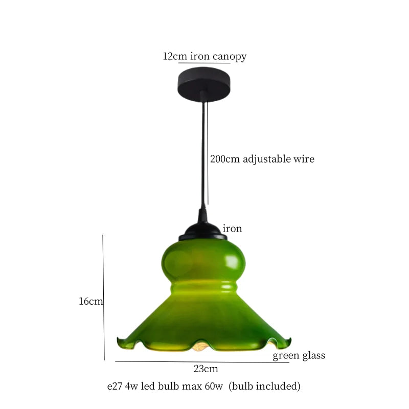 DecorBites™ Glass LED Pendant Flower Lampshade for Bedroom & Living Room Decor