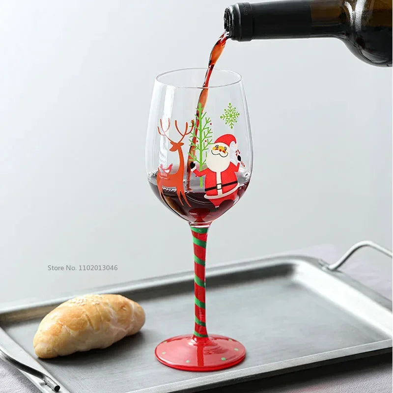 DecorBites™ Christmas Glass Goblet Set: Festive Cocktail Drinkware for Decoration and Gifting