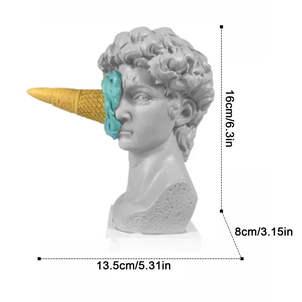 DecorBites™ Ice Cream Horse Head Resin Sculpture Figurine for Home Office Decor & Gifts