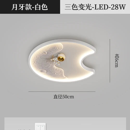 DecorBites™ Astronaut Moon Acrylic Ceiling Lamp: Modern Lighting for Home, Office, and Cafe
