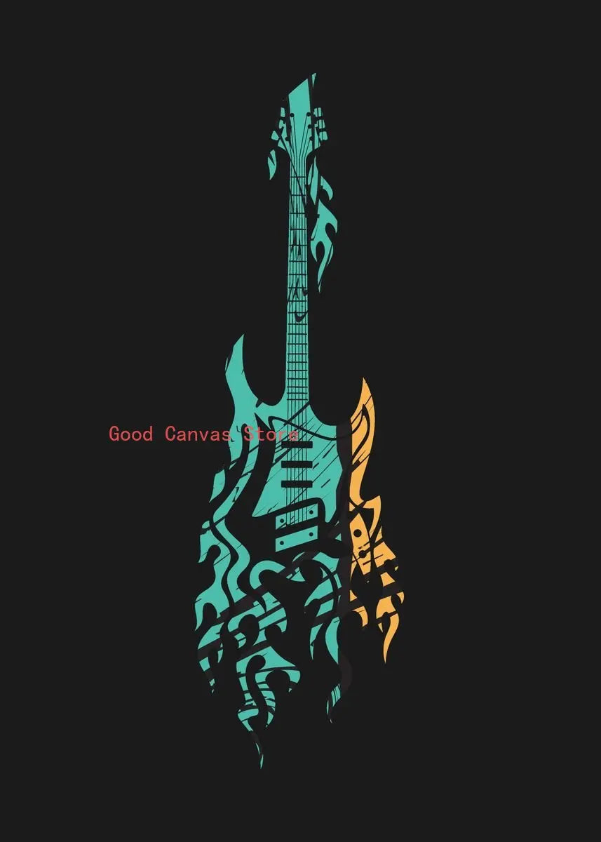 Abstract Electric Guitar Canvas Print - Music Wall Art by DecorBites™