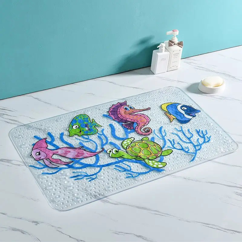 DecorBites™ Cartoon Non-Slip Bathroom Mat with Suction Cup for Child Bathtub Eco-Friendly