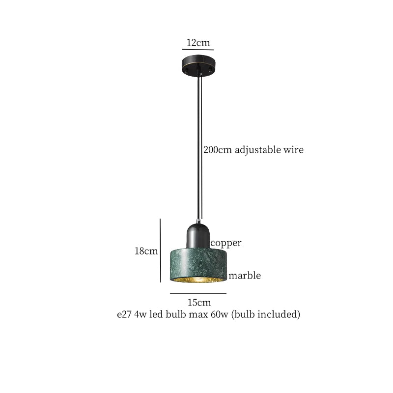 DecorBites™ Green Marble LED Pendant Light - Modern Nordic Interior Lighting Fixture