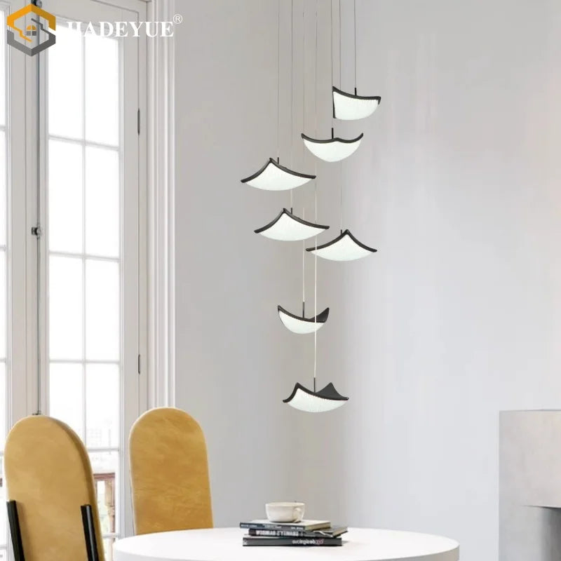 DecorBites™ Crystal Sand Staircase Chandelier-Living, Dining, Bedroom LED Decorative Light