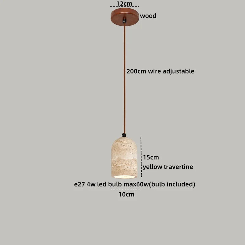 DecorBites™ LED Yellow Travertine Hanging Lamp for Home Decor and Lighting Fixtures
