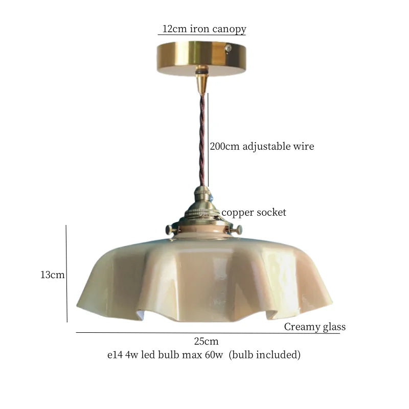 DecorBites™ Green Glass LED Pendant Lamp for Living & Dining Room Decor
