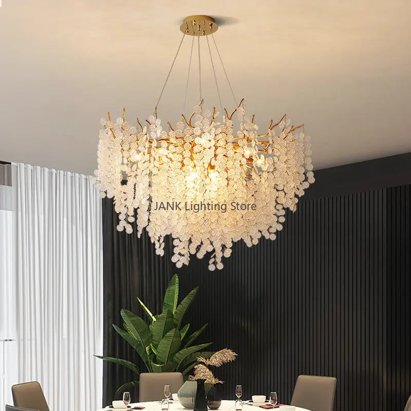 DecorBites™ Circular Crystal Chandelier Living Room Pendant Lights LED Indoor Decoration