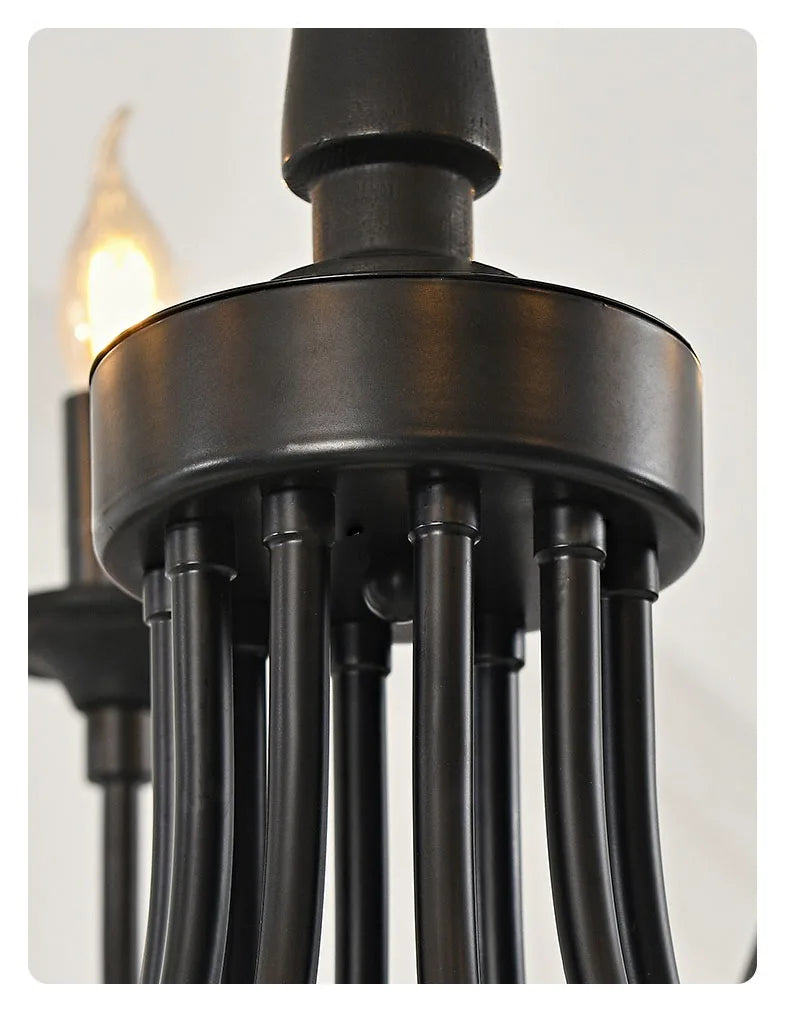 DecorBites™ Black Metal Chandelier 8 Heads Pendant Lights for Home Decor