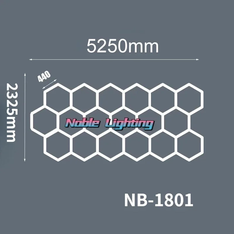 DecorBites™ Geometric LED Lights for Exhibition Car Detailing Garage Workshop - Polygonal Snowflake Theme