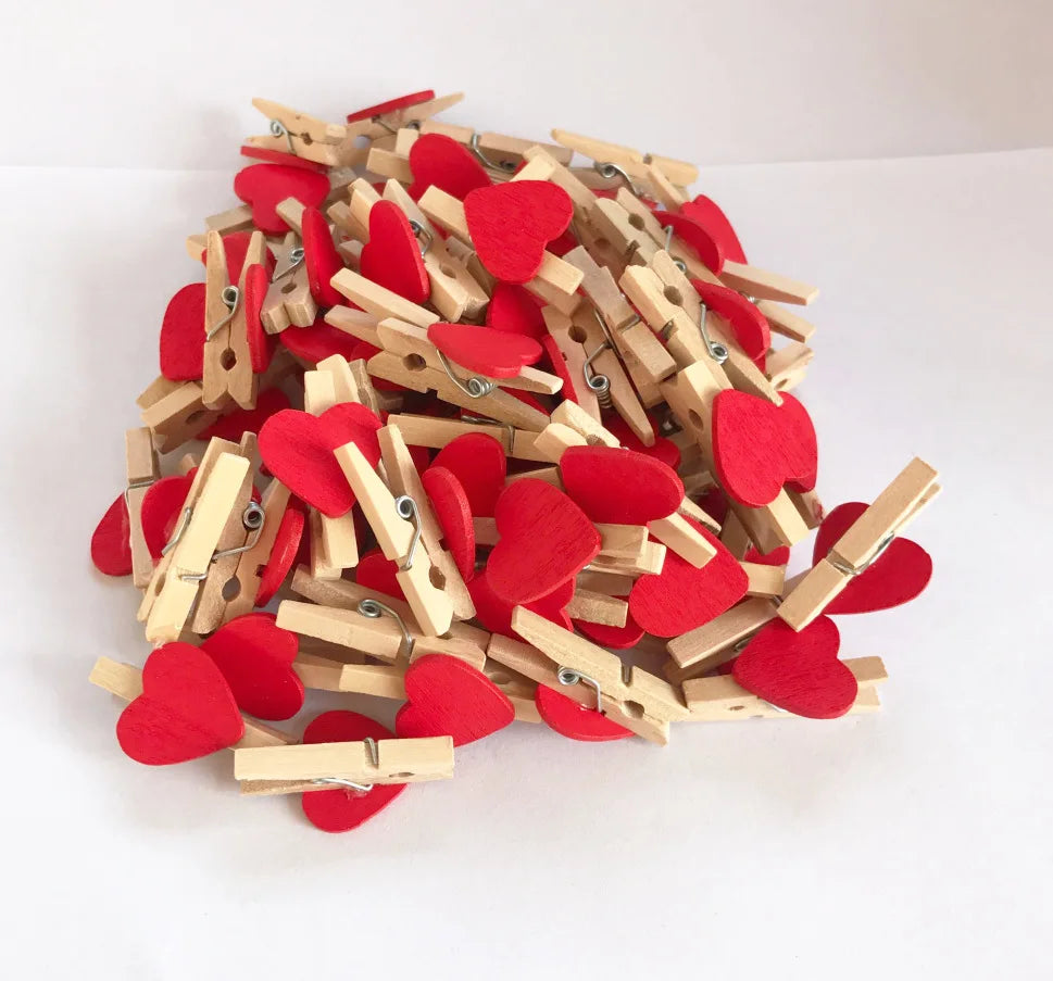 DecorBites™ 50-Piece Mini Wooden Clips for Photos Crafts, 25mm Small Clothespin Decoration