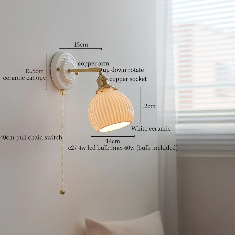 DecorBites™ Ceramic LED Wall Lamp Bedroom Kitchen Bathroom Mirror Bedside Stair Light