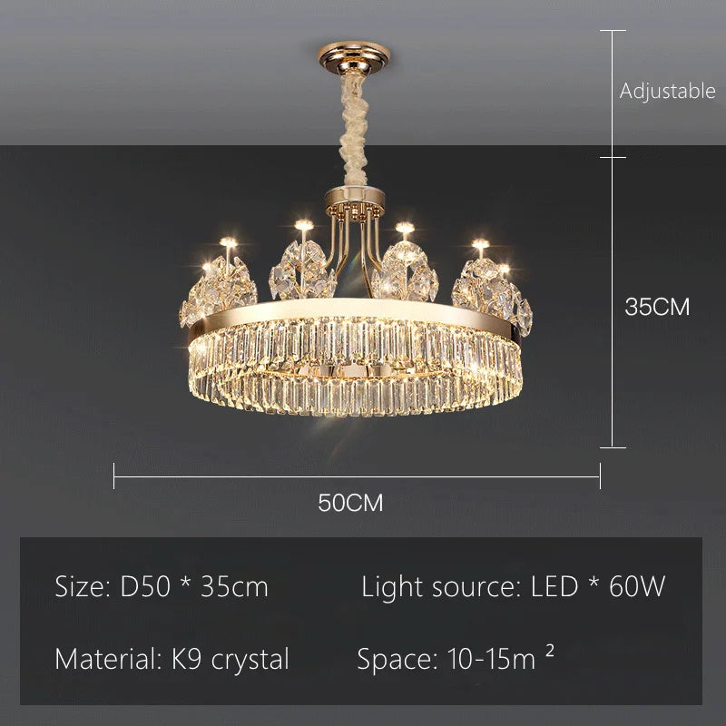 DecorBites™ Luxe Crystal Ceiling Chandelier - Elegant Home Decor Hanging Light for Living Room