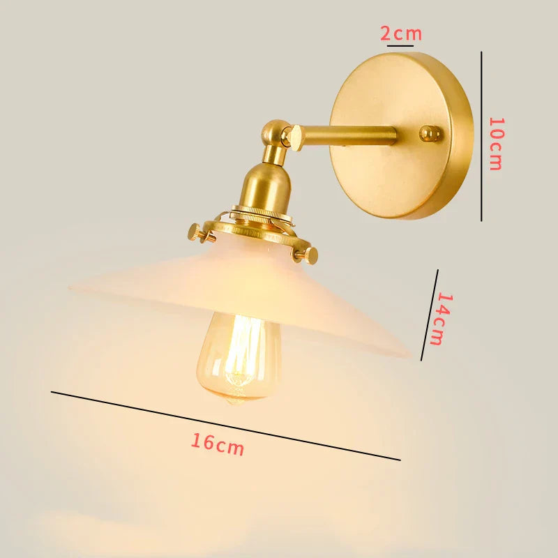DecorBites™ Clear Glass LED Mirror Light Pull Chain Copper E14 Wall Lamp