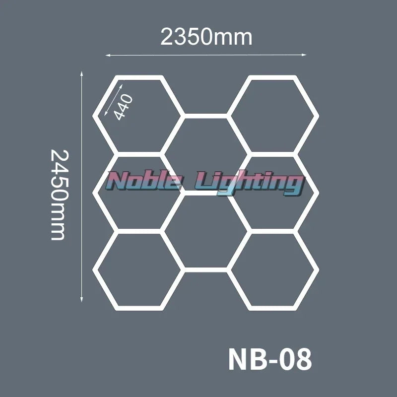 DecorBites™ Geometric LED Lights for Exhibition Car Detailing Garage Workshop - Polygonal Snowflake Theme