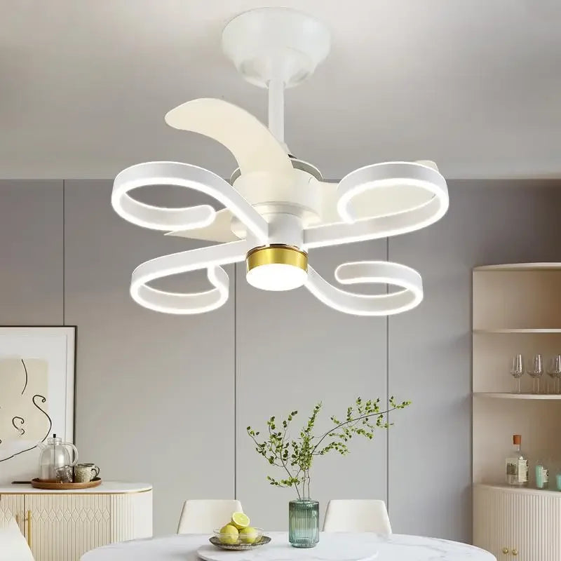 DecorBites™ Cream Bedroom Ceiling Fan Light with Remote Control, Elegant Bedroom Lamp Fixtures