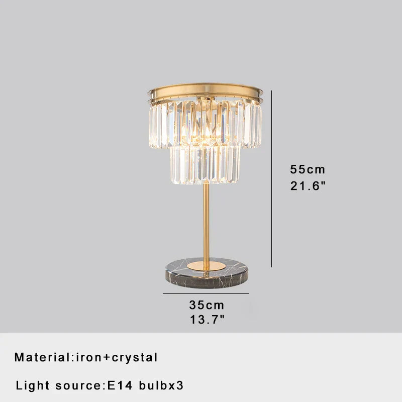 DecorBites™ Crystal Bar Table Lamp Luxury Dimmable 2700K Desk Light Elegant Home Decor