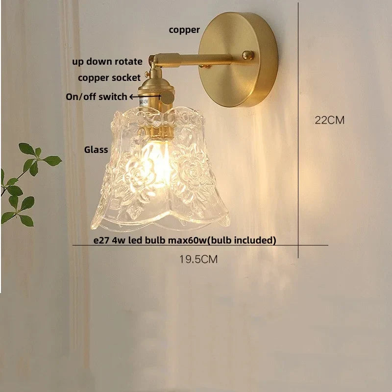 DecorBites™ Brass LED Wall Sconce with Pull Chain Switch, Nordic Design