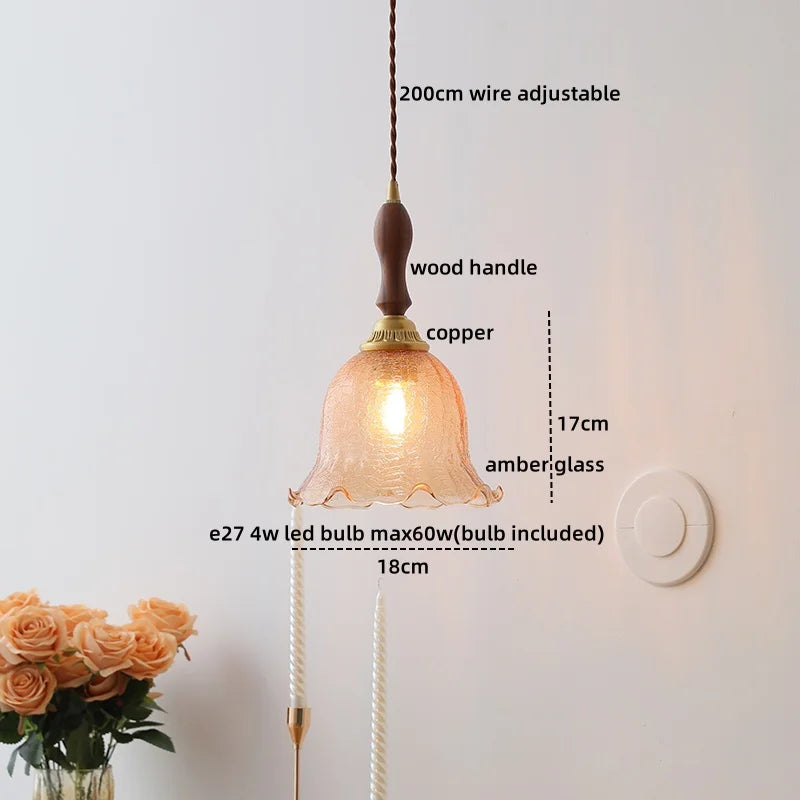 DecorBites™ Gray Glass LED Pendant Lamps, Nordic Modern Design for Bedroom, Living Room Lighting Fixtures