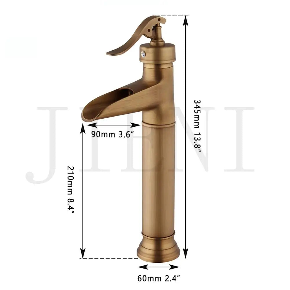 DecorBites™ Antique Brass Swivel Bathroom Faucet Mixer Tap with Single Handle