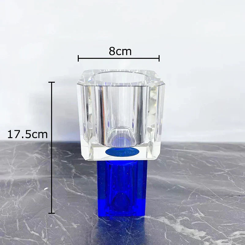 DecorBites™ Geometric Square Glass Vase Artificial Flowers Modern Floral Arrangement