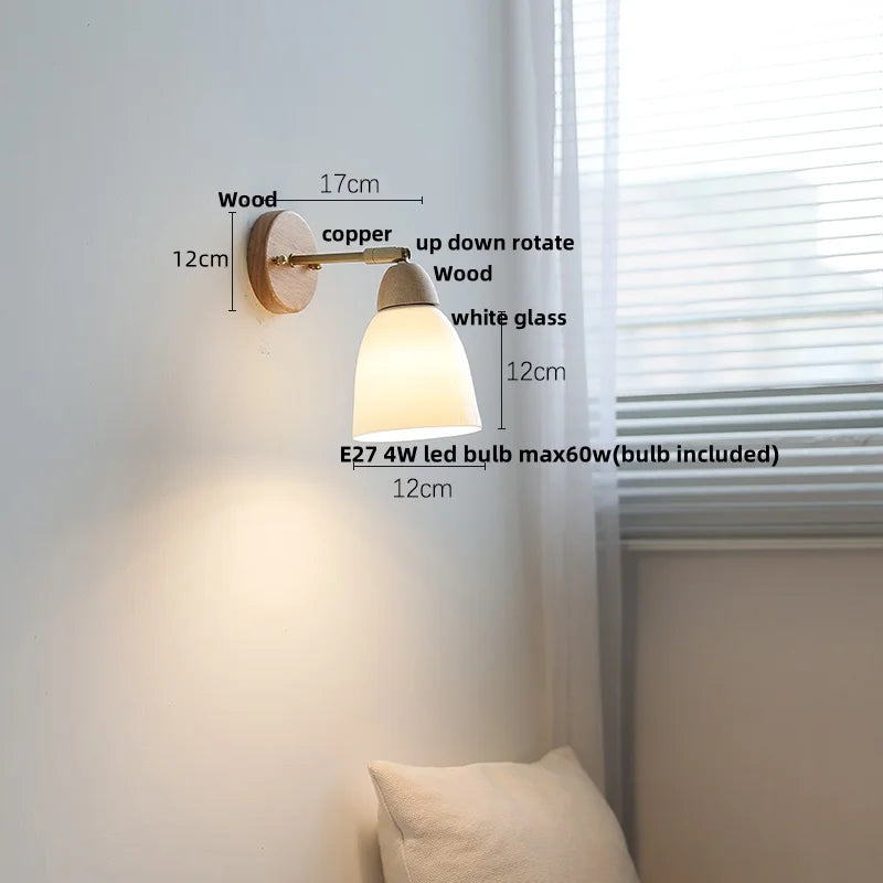 DecorBites™ Ceramic Wood Up Down Rotate LED Wall Sconce Light Fixtures