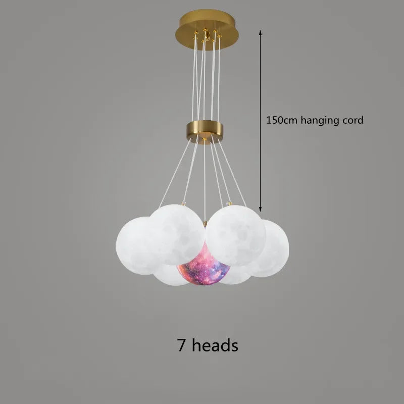 DecorBites™ LED Lunar Ball Chandeliers for Living Bedroom Home Decor Lighting