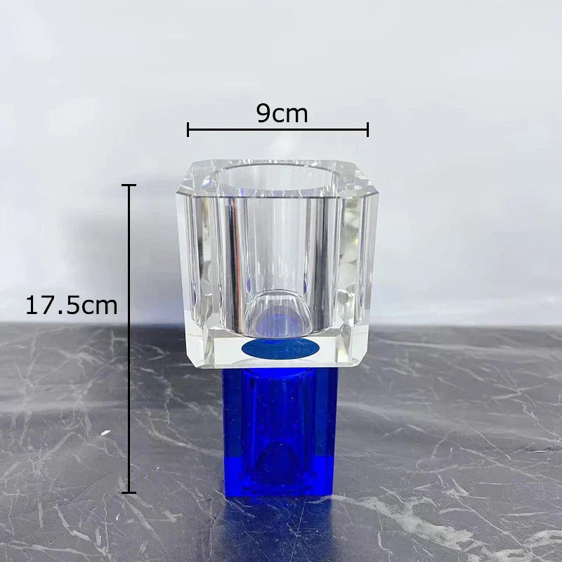 DecorBites™ Geometric Square Glass Vase Artificial Flowers Modern Floral Arrangement