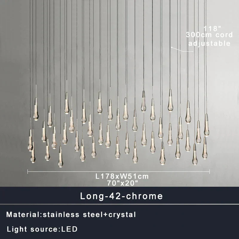 DecorBites™ Crystal Ceiling Pendant Lights for Dining Room, Luxury Designer Foyer Decor Lighting