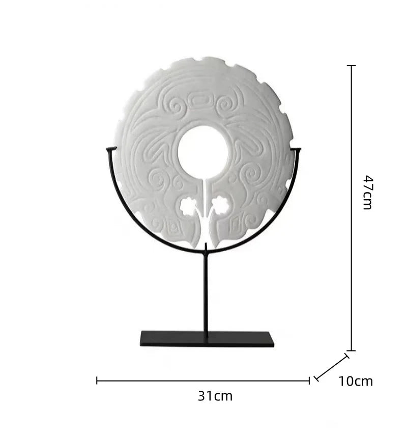 DecorBites™ Geometric Totem Resin Statue | Chinese Retro Home Decor Accessory