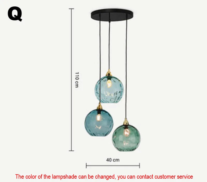 DecorBites™ Glass Ball Lustre Pendant Lights - Modern Kitchen Hanging Fixture
