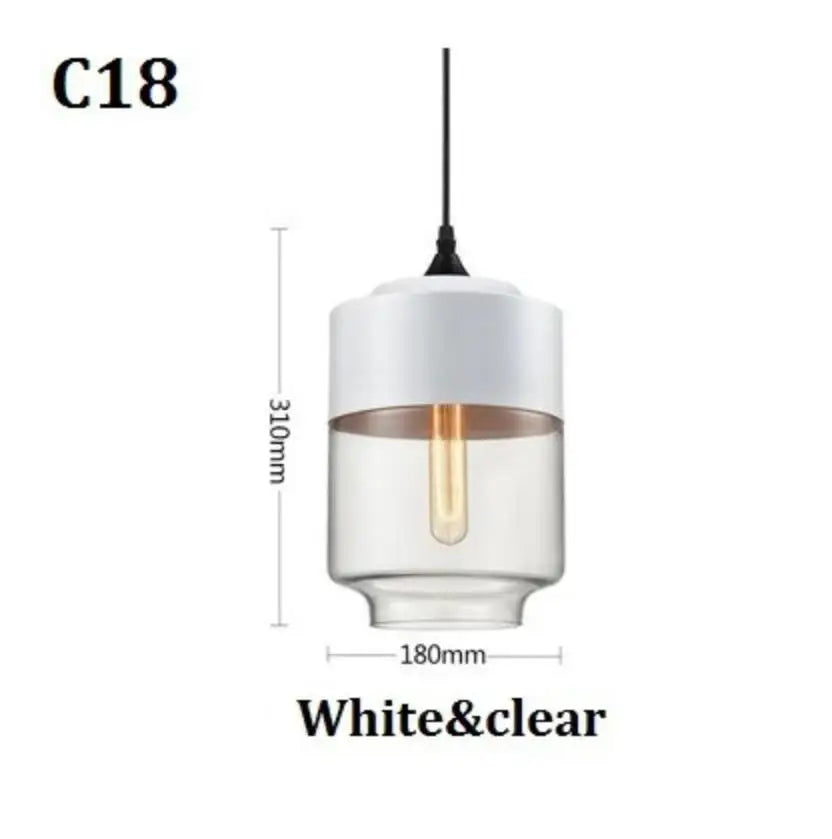 DecorBites™ Black Glass Pendant Light Fixture for Modern Indoor Decor and Dining Room