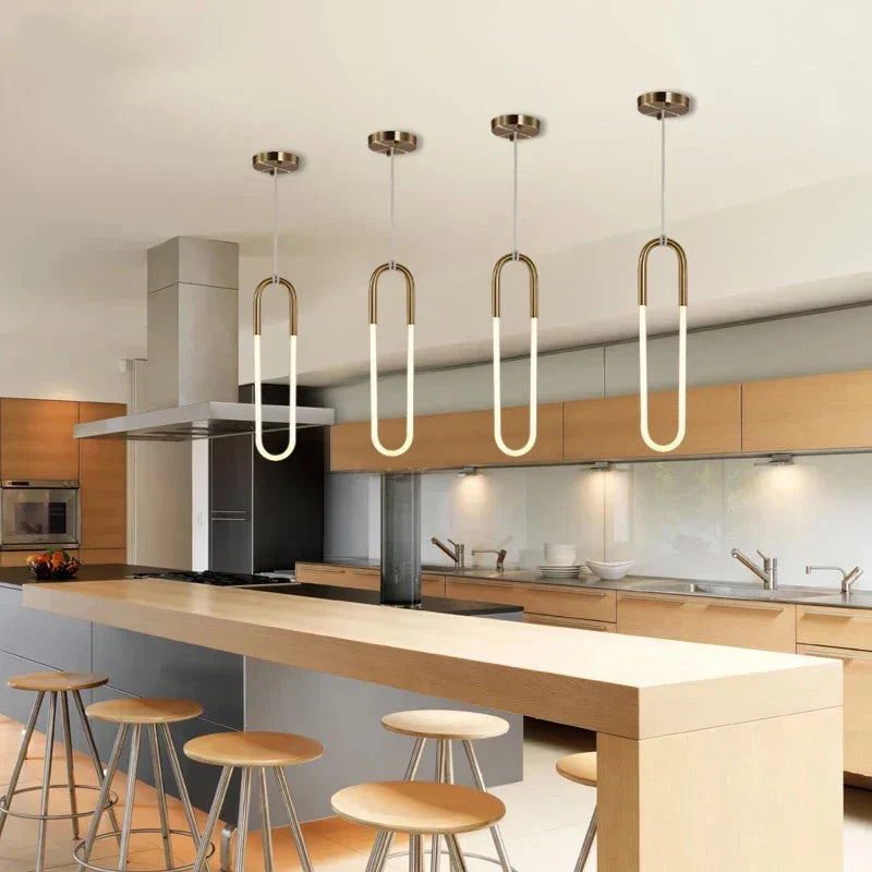 DecorBites™ LED U-shaped Bar Chandelier for Dining Living Bedroom - Nordic Minimalist Style