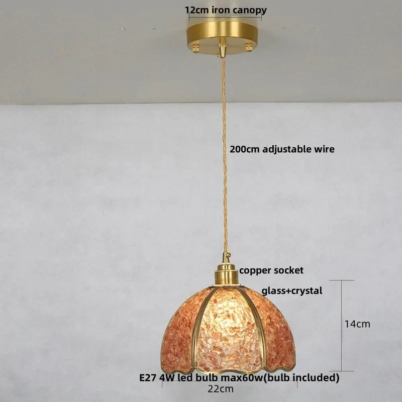 DecorBites™ Crystal Glass LED Pendant Lamp: Modern Nordic Style Hanging Light Fixture for Home Decor