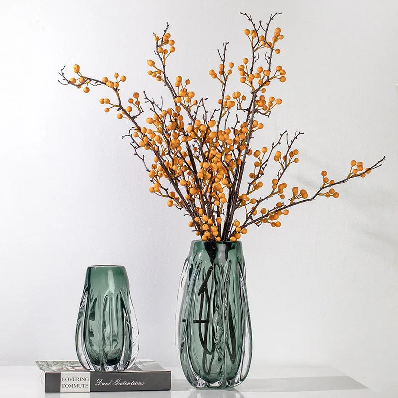 DecorBites™ Crystal Vase: Elegant Glass Flower Pot Home Decor and Terrarium Arrangement