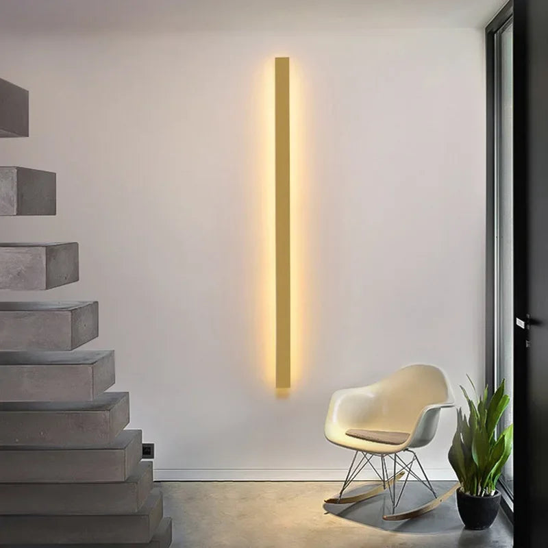 DecorBites™ Black Gold LED Strip Wall Lights for Dining & Living Room Modern Minimalist Design