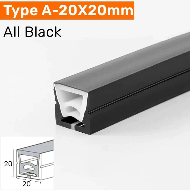 DecorBites™ Black Silicone Tube LED Neon Light for Outdoor Flexible Strip Lights